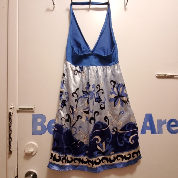 BEBE Blue halter top dress - Picture 2 of 2